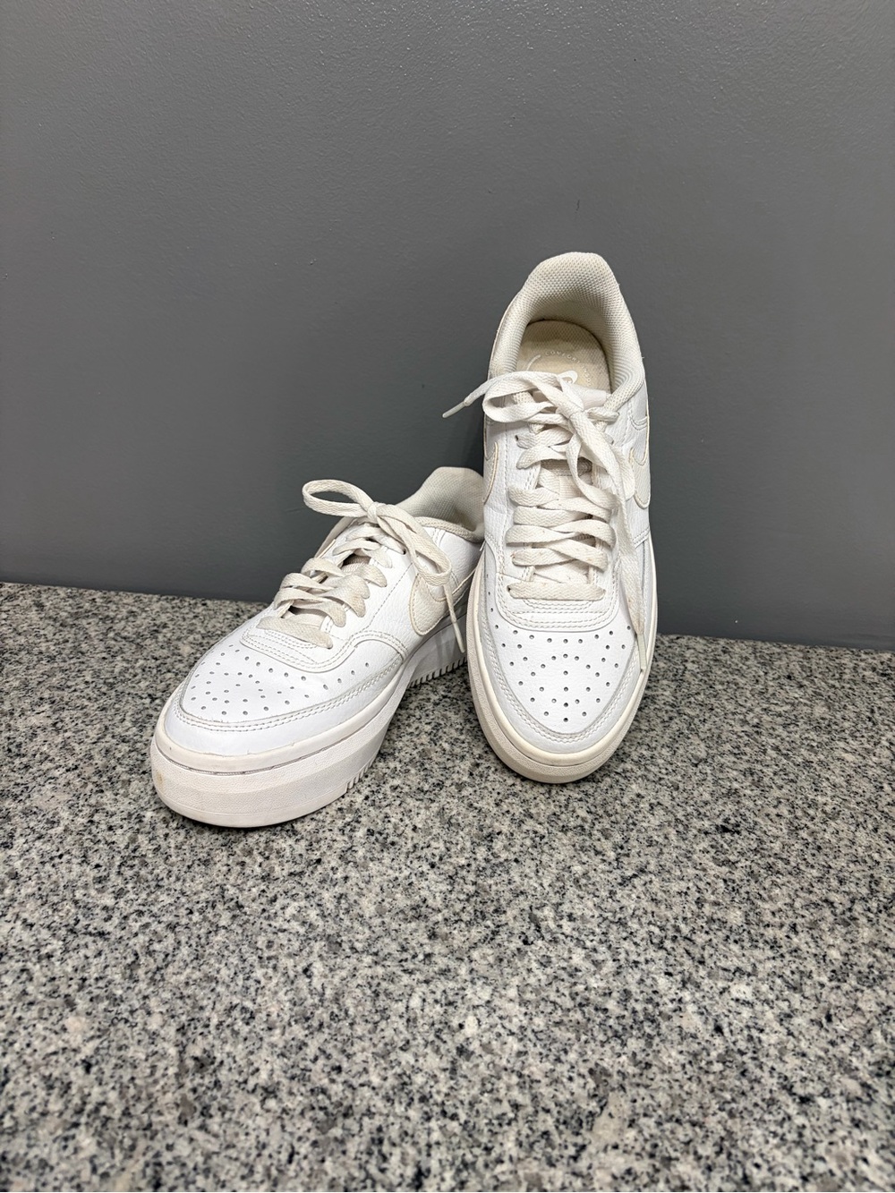 Nike Court Vision Alta LTR Triple White Platform Sneaker DM0113-100 Women's 8.5